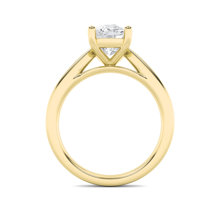 2Cttw Elongated Cushion Shaped Lab Grown Diamond (F/VVS) Classic Shank Solitaire Engagement Ring in14K Gold