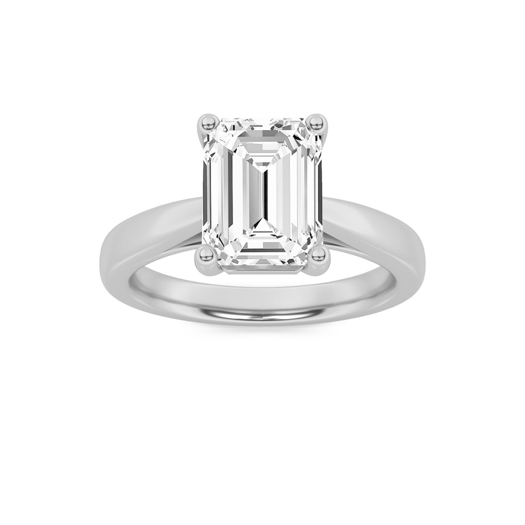 2Cttw Emerald Shaped Lab Grown Diamond (G/VS) Classic Shank Solitaire Engagement Ring in 14K Gold