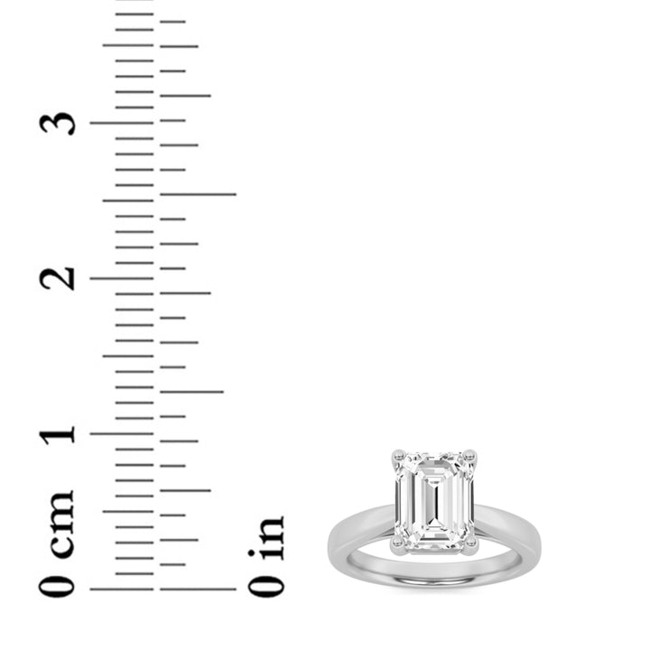 2Cttw Emerald Shaped Lab Grown Diamond (G/VS) Classic Shank Solitaire Engagement Ring in 14K Gold