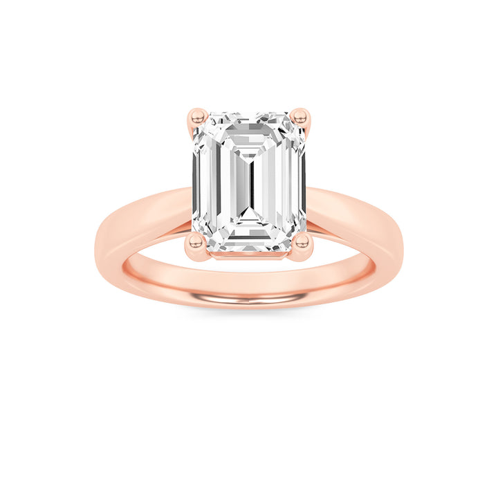 2Cttw Emerald Shaped Lab Grown Diamond (F/VS) Classic Shank Solitaire Engagement Ring in 14K Gold