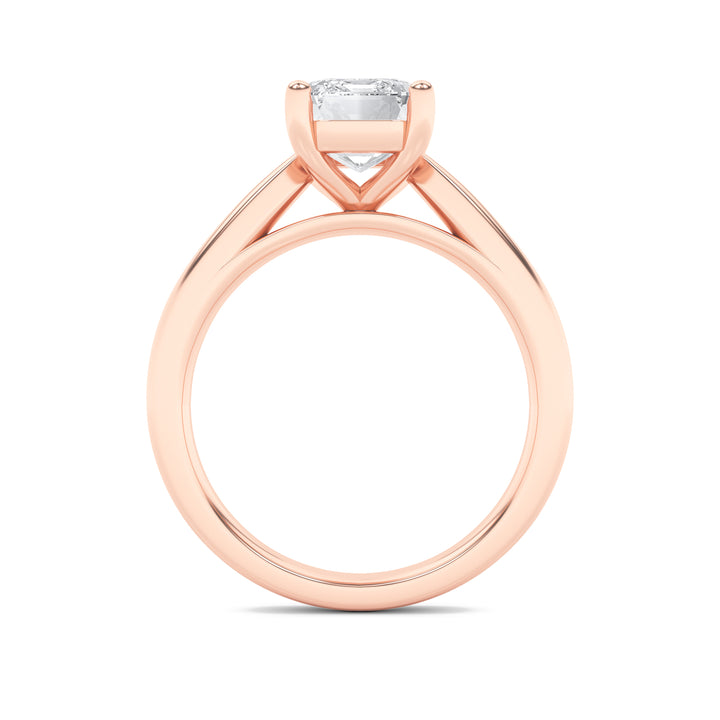 2Cttw Emerald Shaped Lab Grown Diamond (F/VS) Classic Shank Solitaire Engagement Ring in 14K Gold