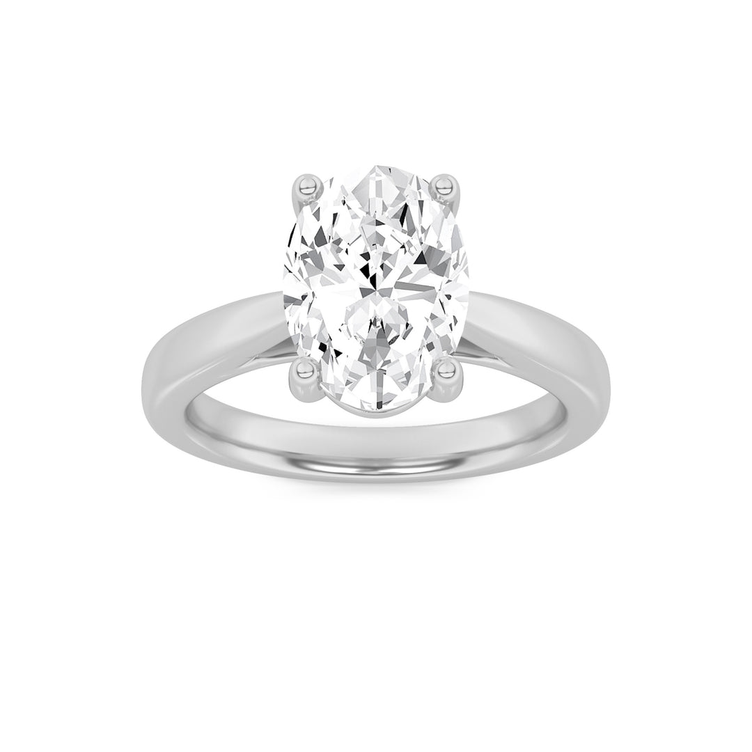 2Cttw Oval Shaped Lab Grown Diamond (F/VS) Classic Shank Solitaire Engagement Ring in 14K Gold