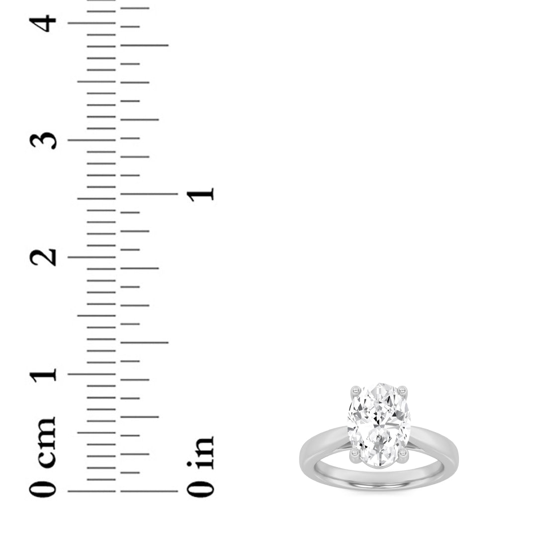 2Cttw Oval Shaped Lab Grown Diamond (F/VS) Classic Shank Solitaire Engagement Ring in 14K Gold