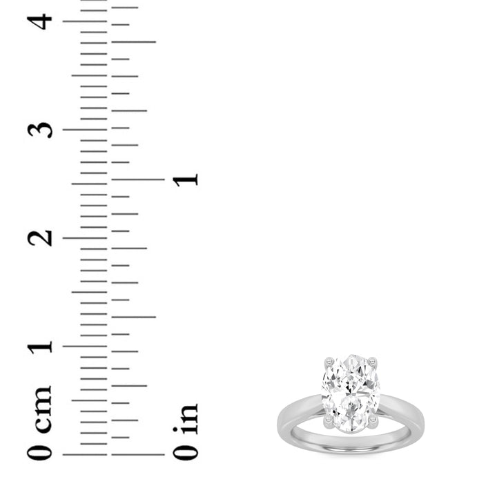 2Cttw Oval Shaped Lab Grown Diamond (F/VS) Classic Shank Solitaire Engagement Ring in 14K Gold