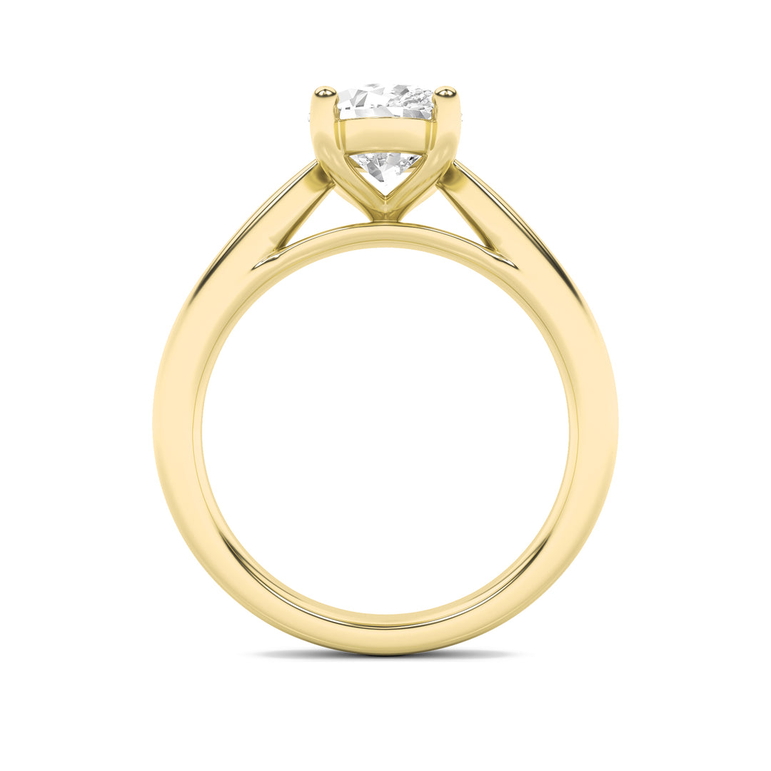 2Cttw Oval Shaped Lab Grown Diamond (F/VS) Classic Shank Solitaire Engagement Ring in 14K Gold