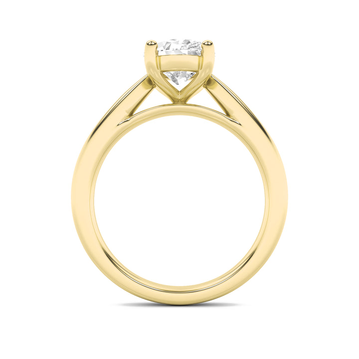2Cttw Oval Shaped Lab Grown Diamond (F/VS) Classic Shank Solitaire Engagement Ring in 14K Gold