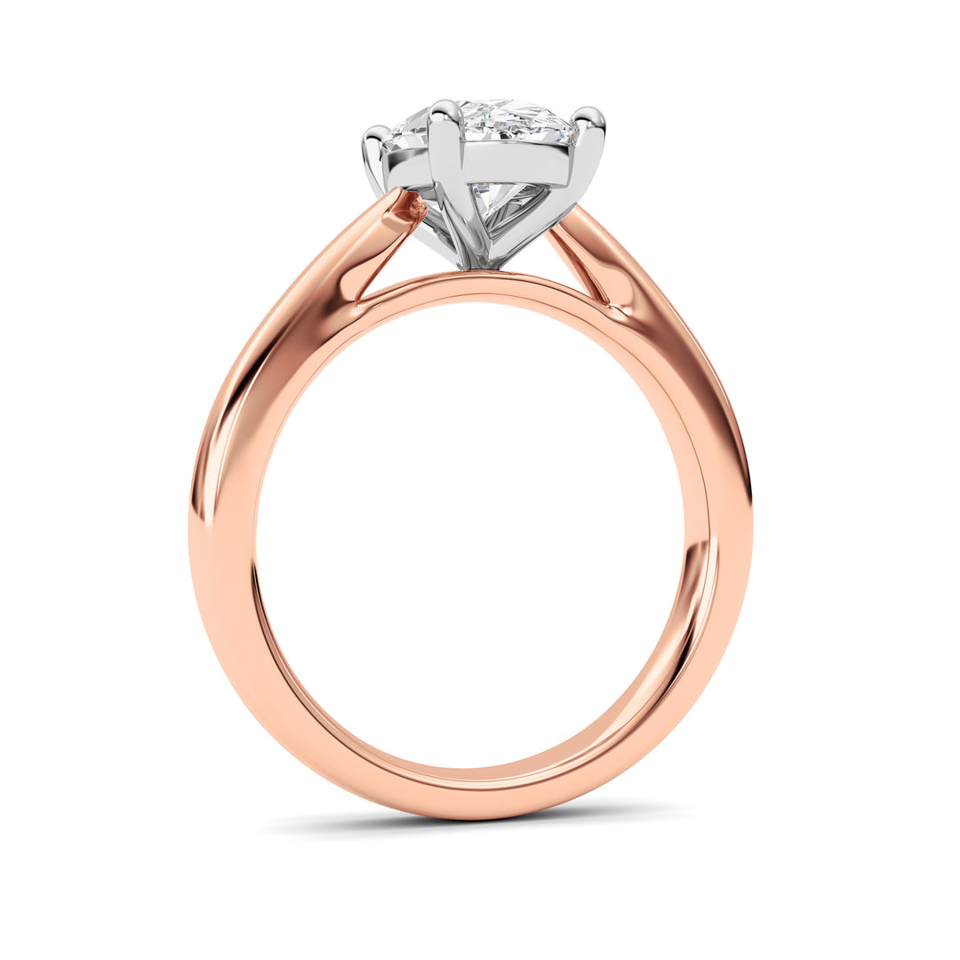 2Cttw Oval Shaped Lab Grown Diamond (F/VS) Classic Shank Solitaire Two Tone Engagement Ring in 14K Gold