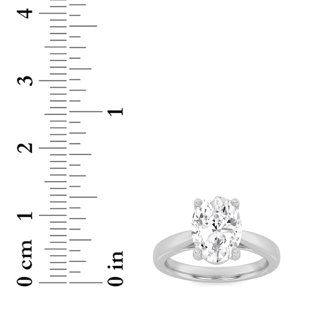5Cttw Oval Shaped Lab Grown Diamond (F/VS) Classic Shank Solitaire Engagement Ring in 14K Gold