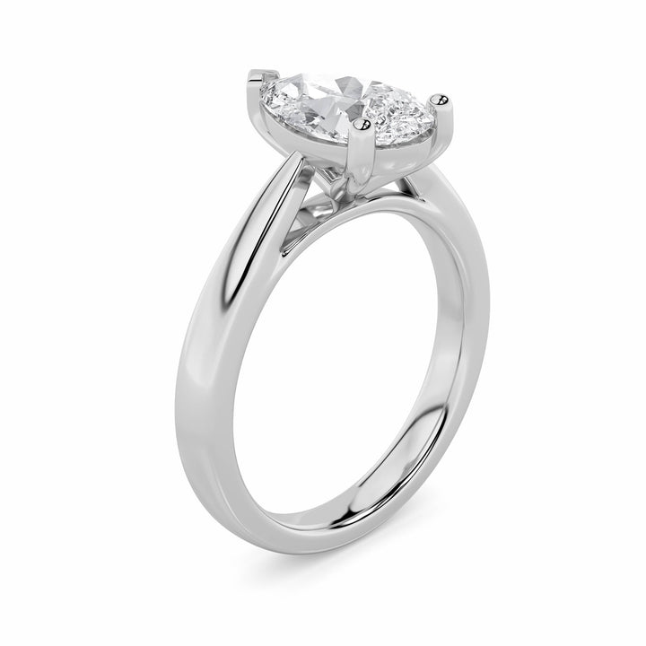 2Cttw Pear Shaped Lab Grown Diamond (F/VS) Classic Shank Solitaire Engagement Ring in 14K Gold