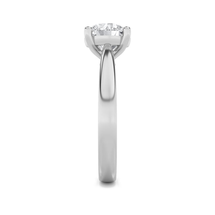 1CTW Round Shaped Lab Grown Diamond (F/VS) Classic Shank Solitaire Engagement Ring in 14K Gold