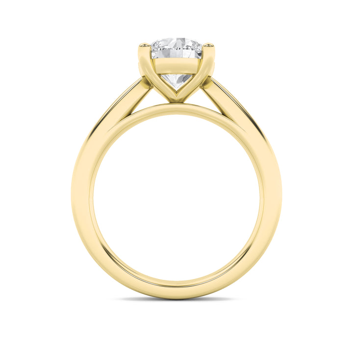 1CTW Round Shaped Lab Grown Diamond (F/VS) Classic Shank Solitaire Engagement Ring in 14K Gold
