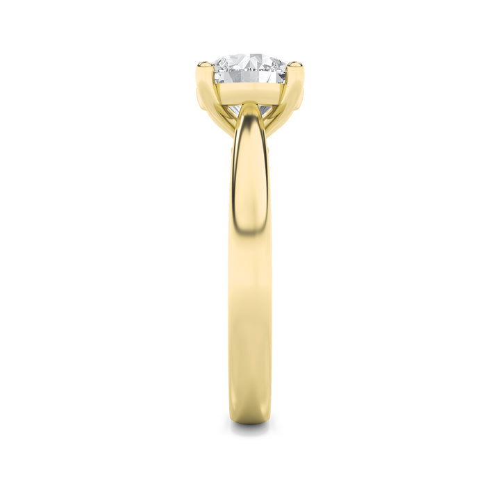 1CTW Round Shaped Lab Grown Diamond (F/VS) Classic Shank Solitaire Engagement Ring in 14K Gold