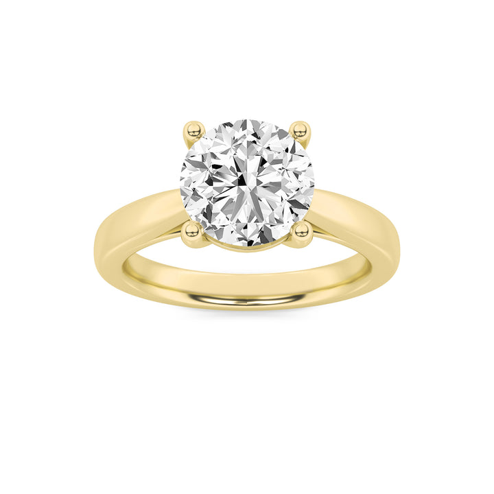 1CTW Round Shaped Lab Grown Diamond (G/VS) Classic Shank Solitaire Engagement Ring in 14K Gold