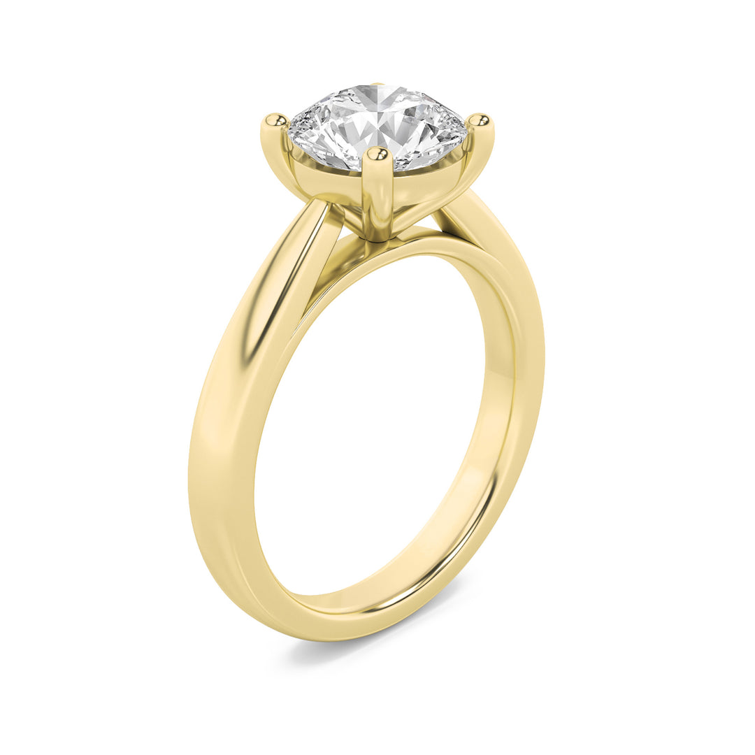 1CTW Round Shaped Lab Grown Diamond (G/VS) Classic Shank Solitaire Engagement Ring in 14K Gold