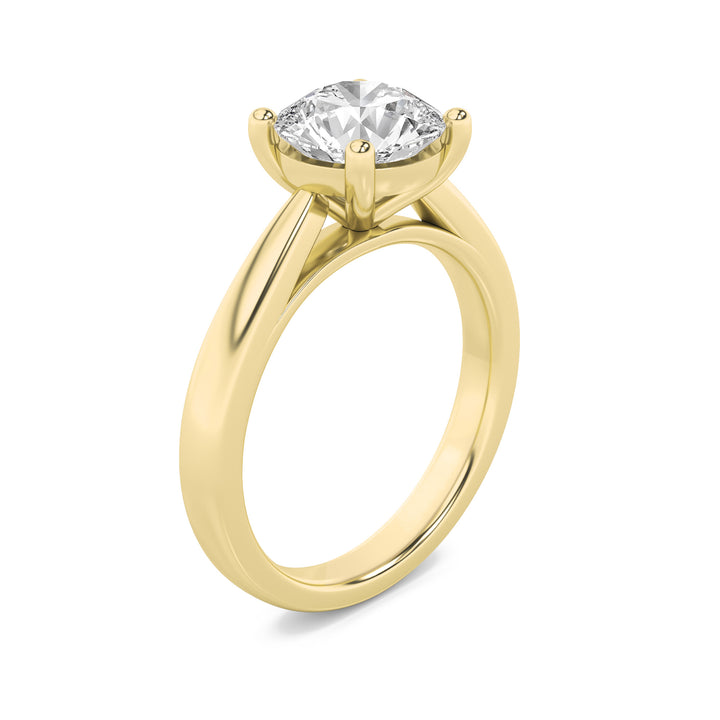 1CTW Round Shaped Lab Grown Diamond (G/VS) Classic Shank Solitaire Engagement Ring in 14K Gold