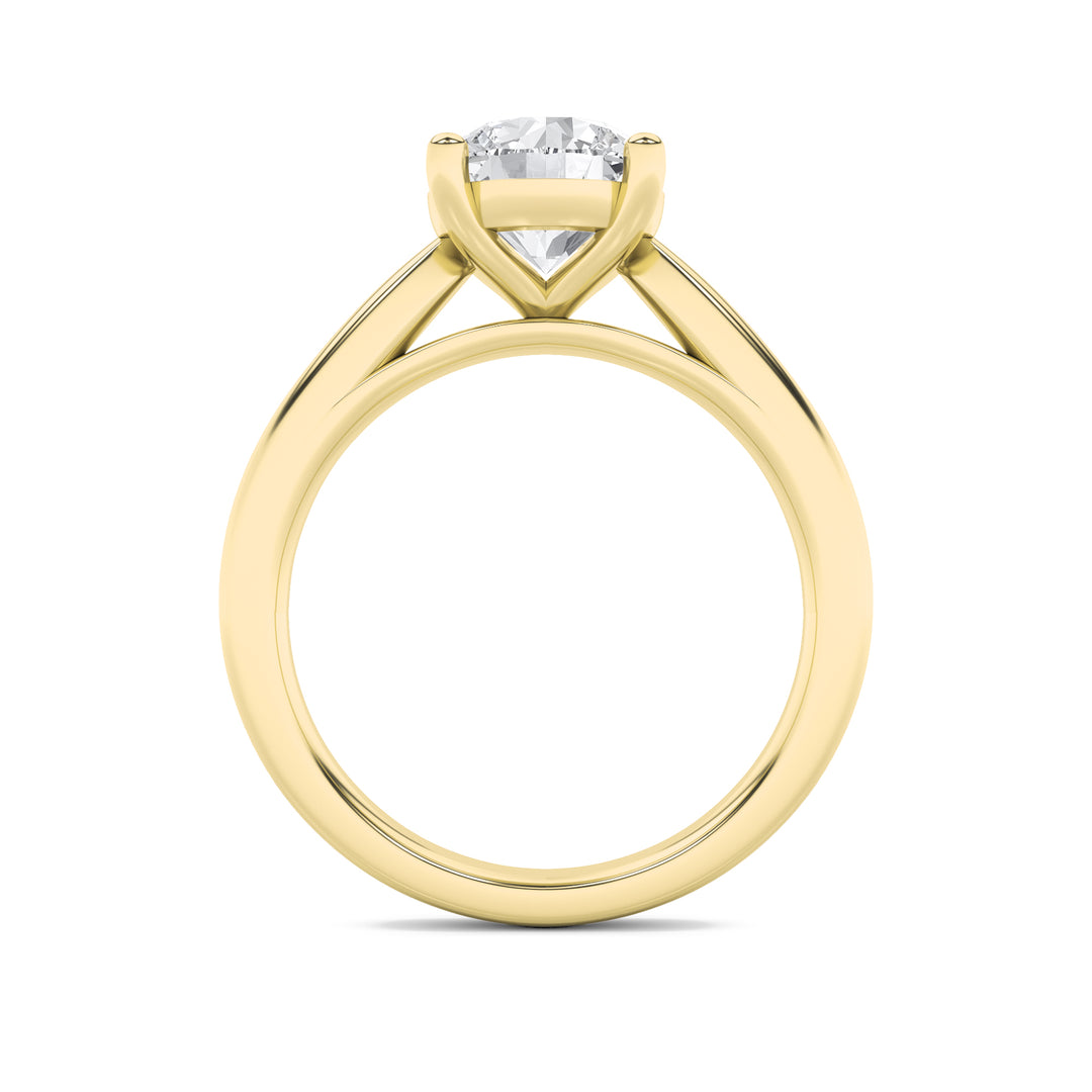 1CTW Round Shaped Lab Grown Diamond (G/VS) Classic Shank Solitaire Engagement Ring in 14K Gold