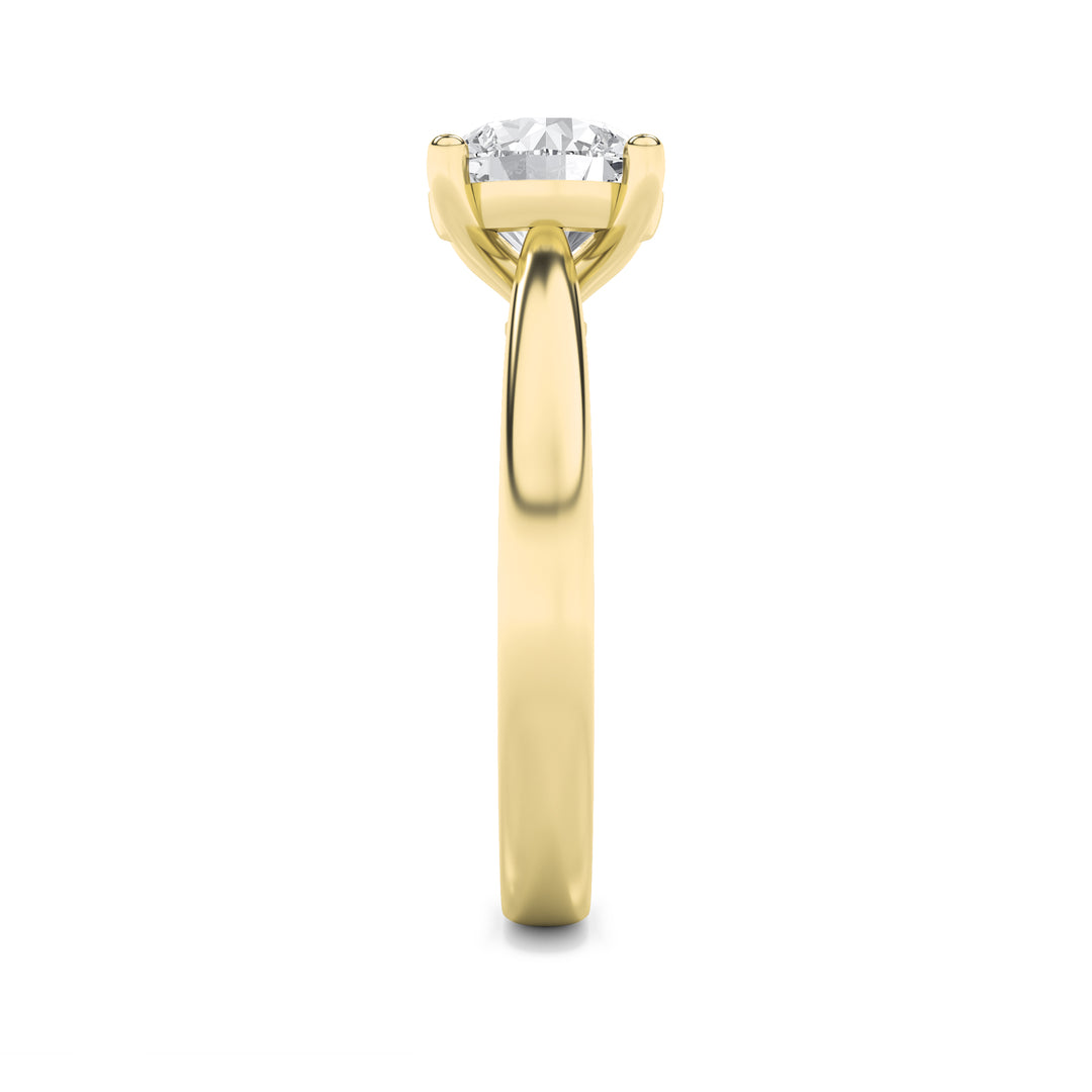 1CTW Round Shaped Lab Grown Diamond (G/VS) Classic Shank Solitaire Engagement Ring in 14K Gold