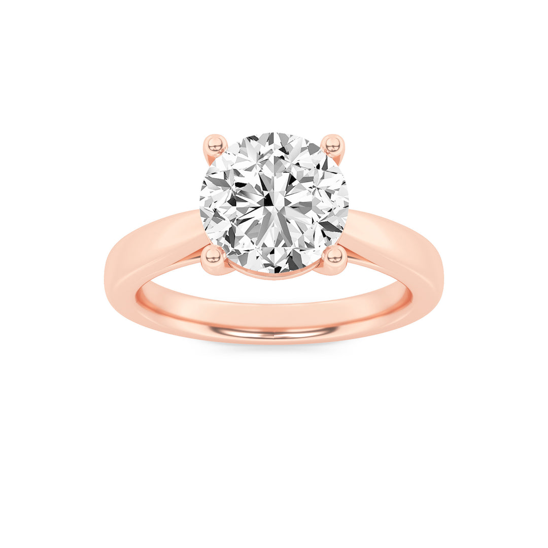 2Cttw Round Shaped Lab Grown Diamond (G/VS) Classic Shank Solitaire Engagement Ring in 14K Gold