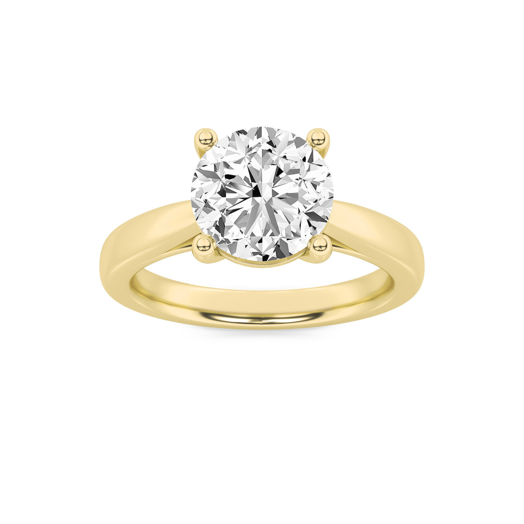3Cttw Round Shaped Lab Grown Diamond (G/VS) Classic Shank Solitaire Engagement Ring in 14K Gold