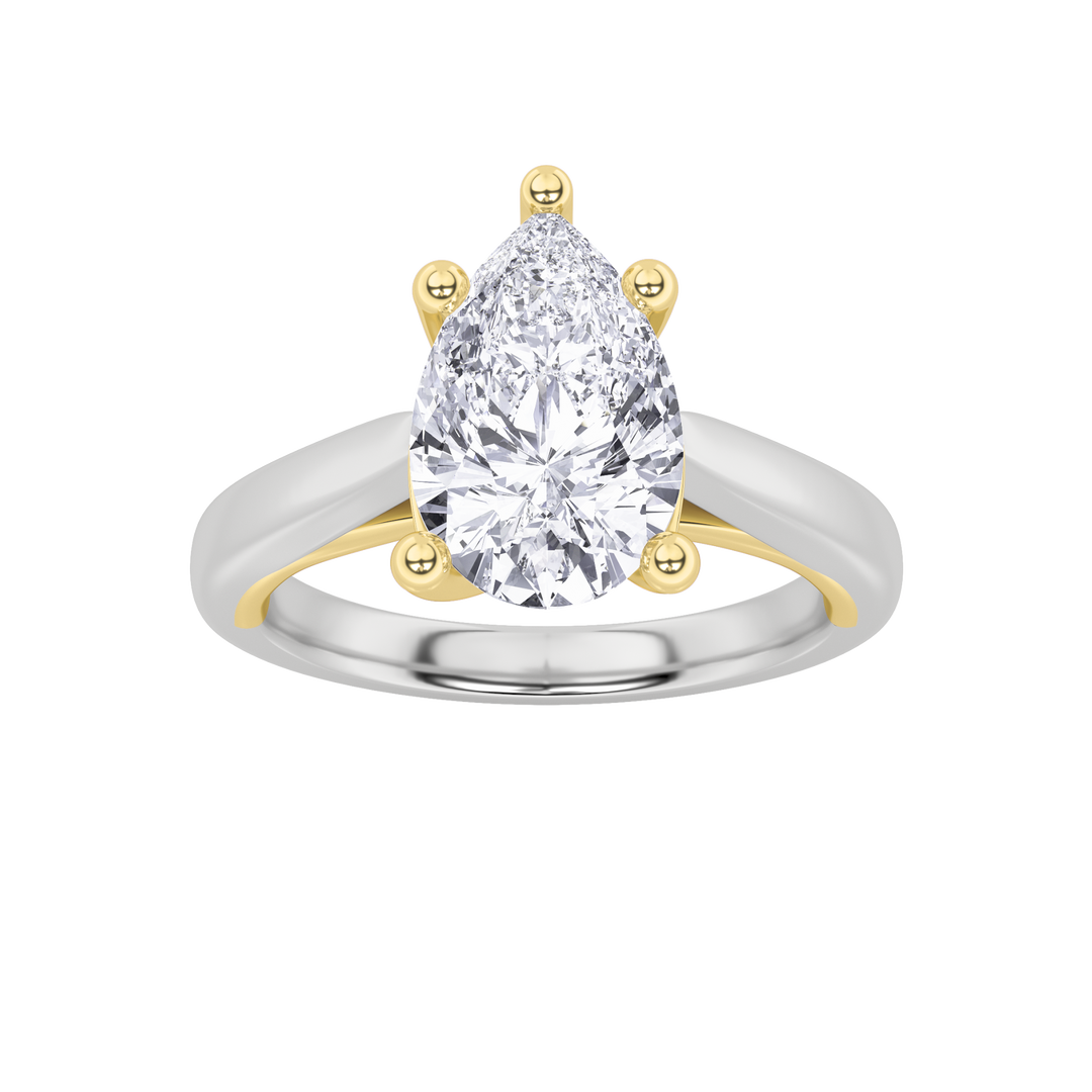 14K WY 2CT Lab Diamond Solitaire Engagement Ring