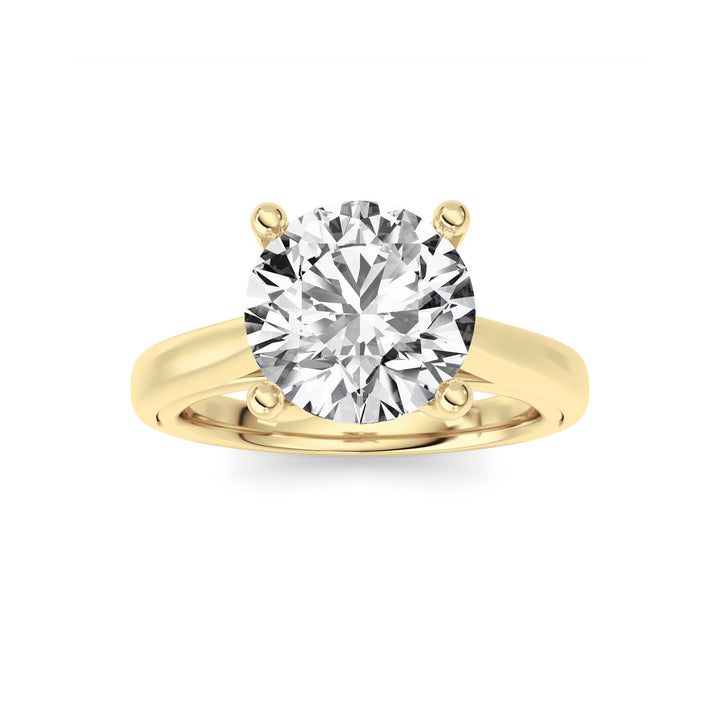 2Cttw Round Shaped Lab Grown Diamond (F/VS) Cathedral Shank Engagement Ring in 14K Yellow Gold
