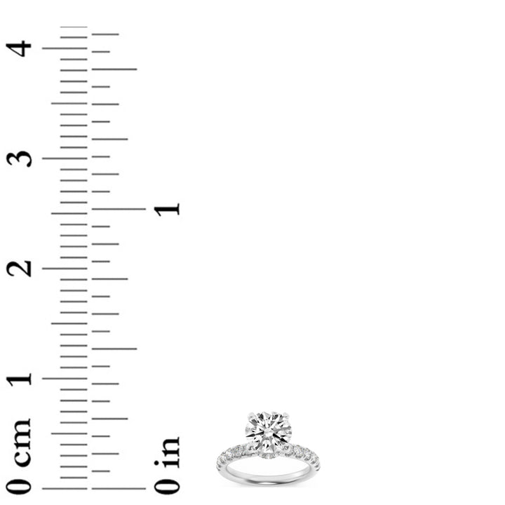 2.5Cttw Round Shaped Lab Grown Diamond (F/VS) Hidden Halo Accented Ring in 14K Gold