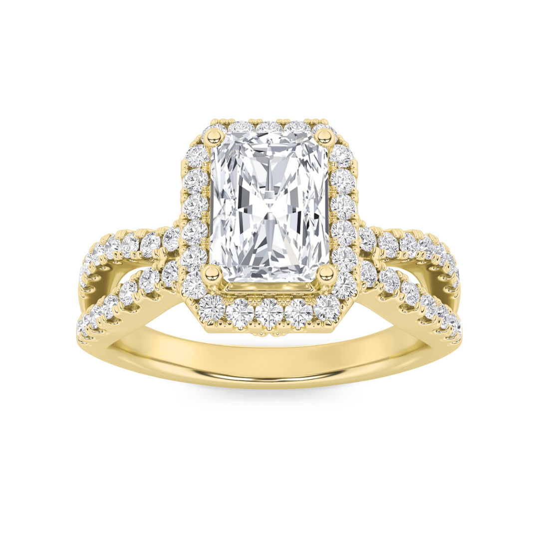 14KY 2ct Lab Diamond Halo Engagement Ring