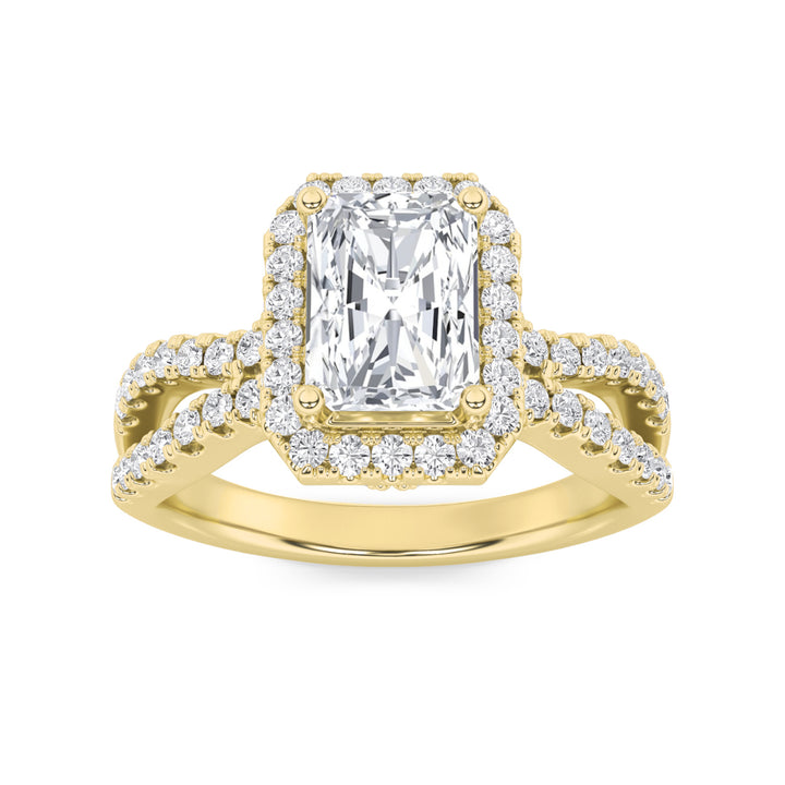 2Cttw Radiant Shaped Lab Grown Diamond (F/VS)  Ring in 14K Gold
