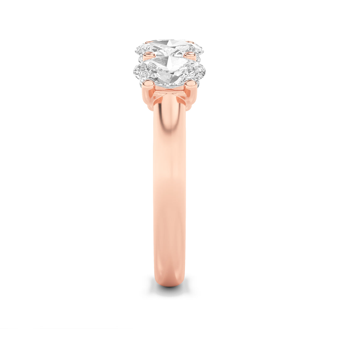 2CTW Oval Shaped Lab Grown Diamond (F/VS) Five Stone Band Ring in 14K Gold
