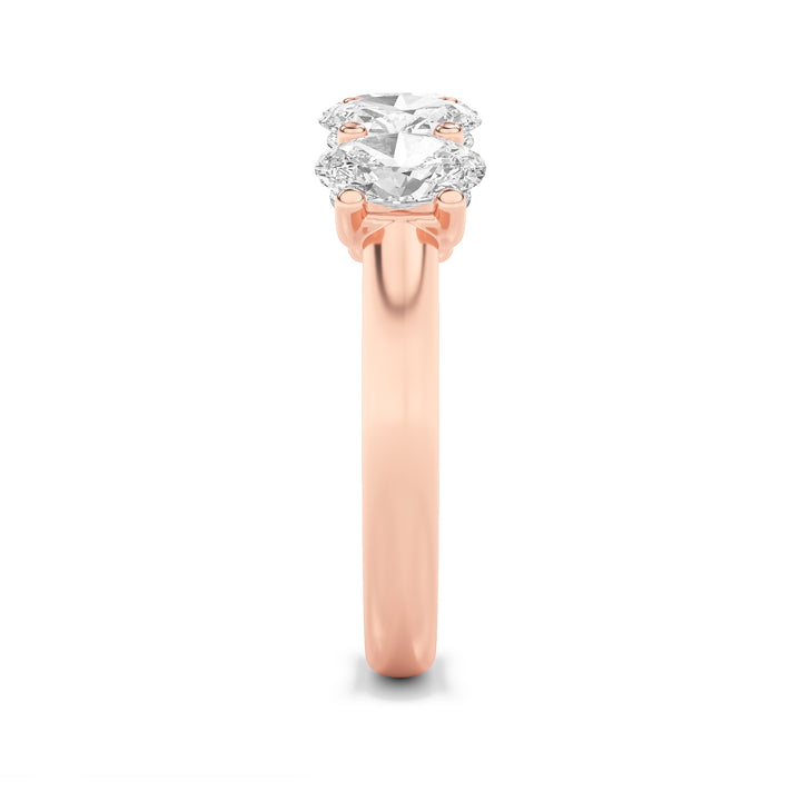 2CTW Oval Shaped Lab Grown Diamond (F/VS) Five Stone Band Ring in 14K Gold