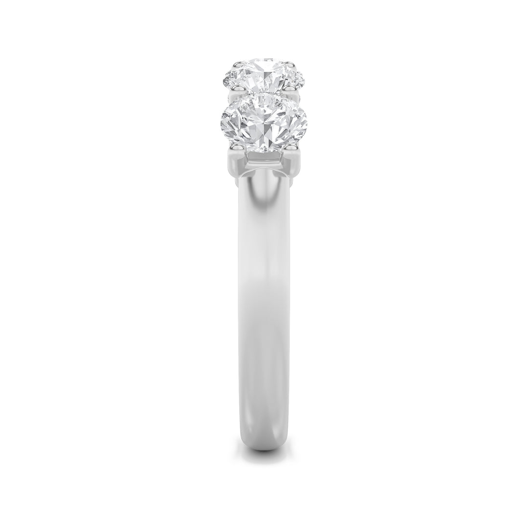 2CTW Round Shaped Lab Grown Diamond (F/VS) Five Stone Band Ring in 14K Gold