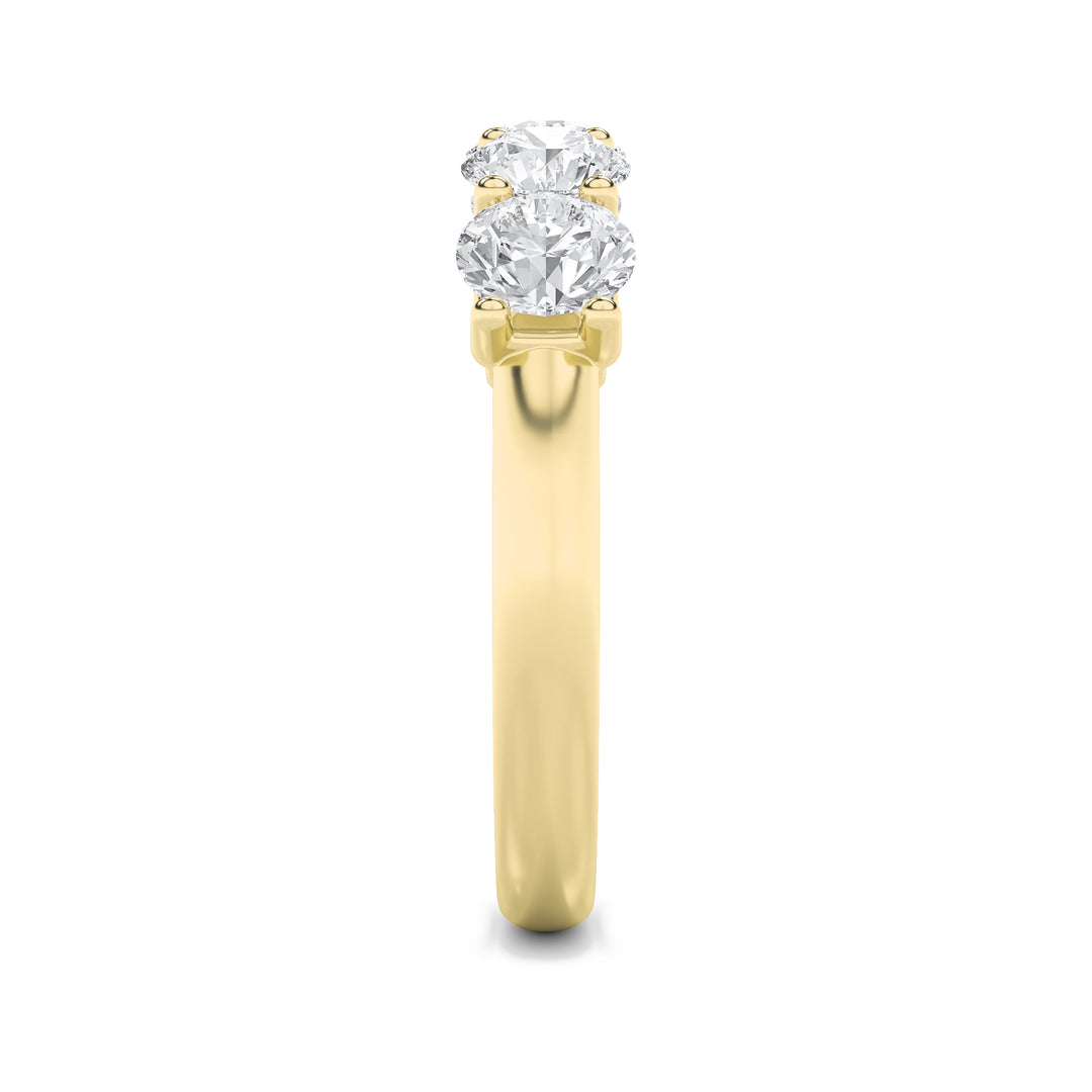 2CTW Round Shaped Lab Grown Diamond (F/VS) Five Stone Band Ring in 14K Gold