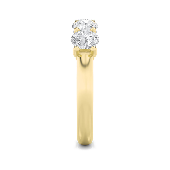 2CTW Round Shaped Lab Grown Diamond (F/VS) Five Stone Band Ring in 14K Gold