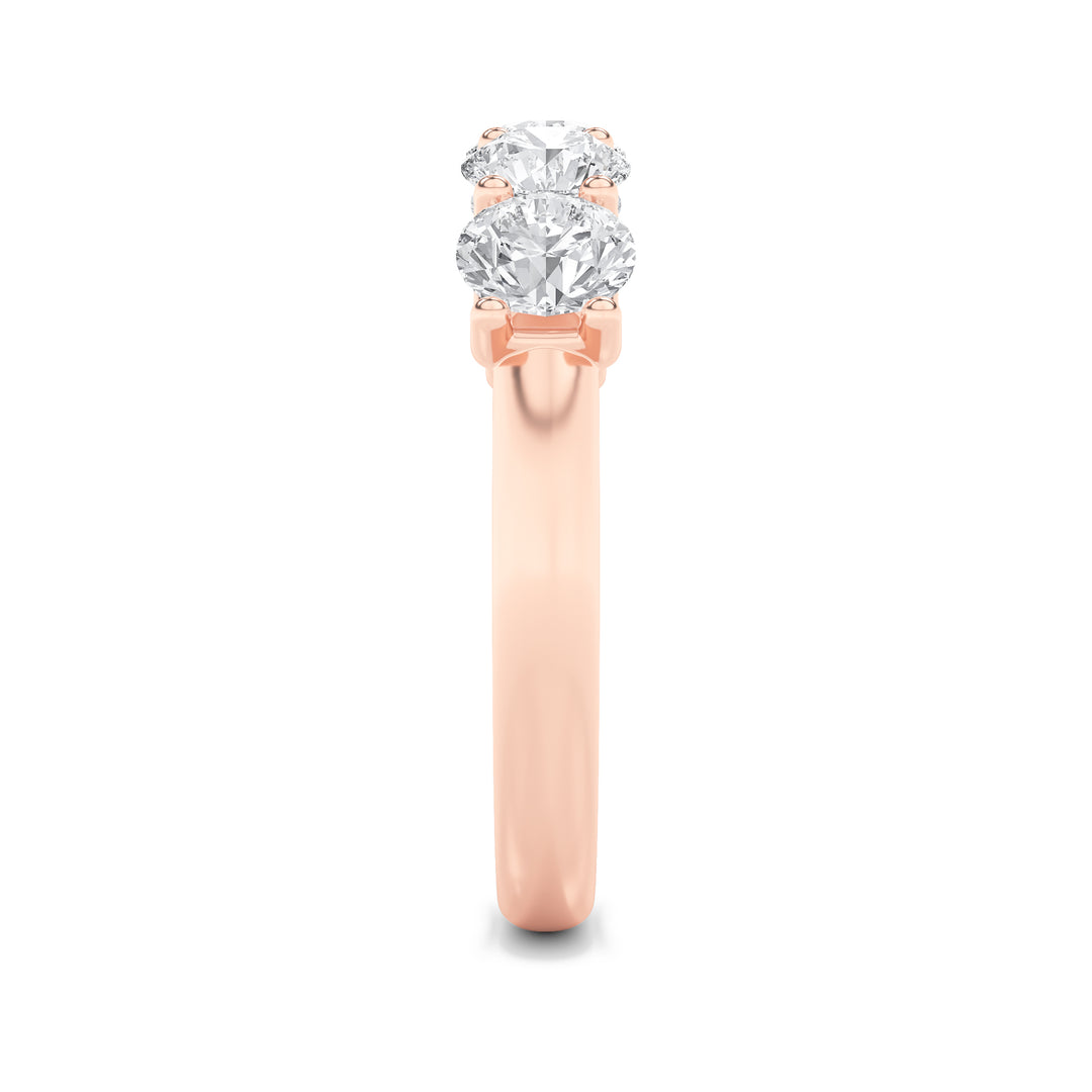 2CTW Round Shaped Lab Grown Diamond (F/VS) Five Stone Band Ring in 14K Gold