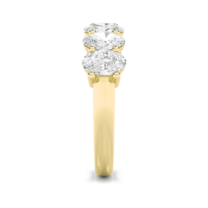 2CTW Oval Shaped Lab Grown Diamond (F/VS) Seven Stone Band Ring in 14K Gold