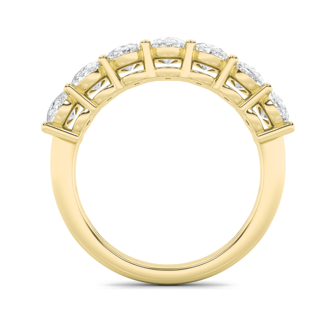 2CTW Oval Shaped Lab Grown Diamond (G/VS) Seven Stone Band Ring in 14K Gold