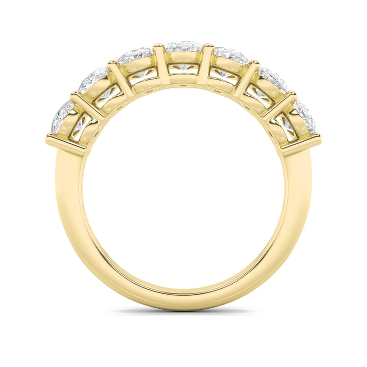 2CTW Oval Shaped Lab Grown Diamond (G/VS) Seven Stone Band Ring in 14K Gold