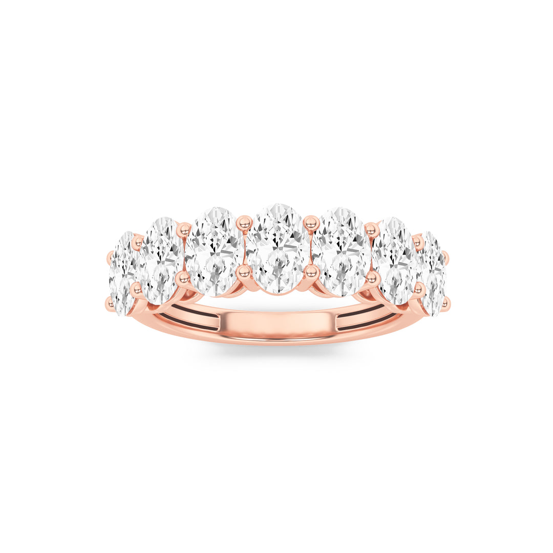 2.25CTW Oval Shaped Lab Grown Diamond (F/VS) Seven Stone Band Ring in 14K Gold