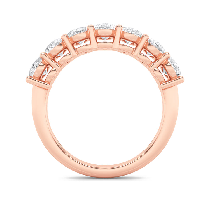 2.25CTW Oval Shaped Lab Grown Diamond (F/VS) Seven Stone Band Ring in 14K Gold