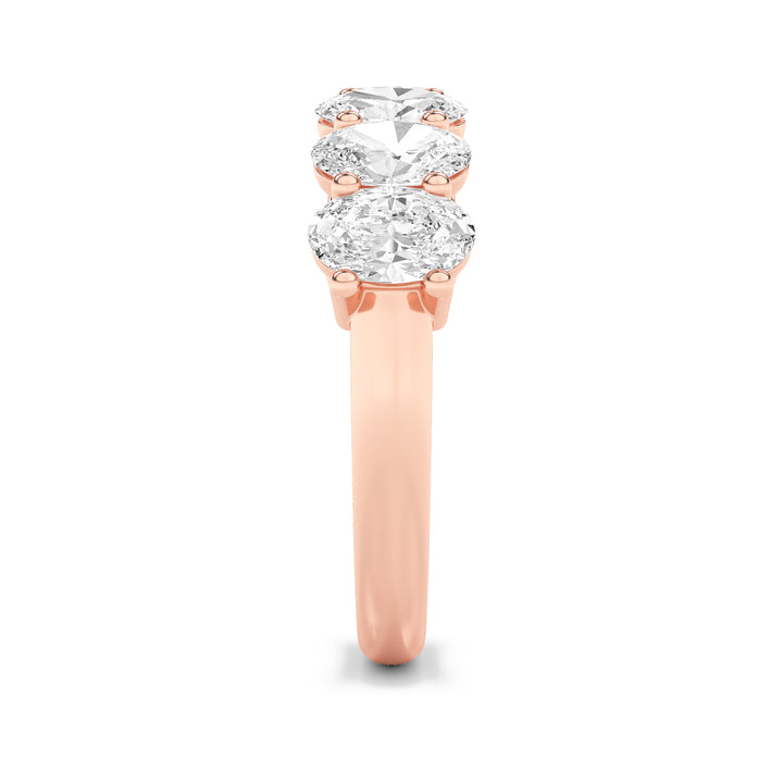 2.25CTW Oval Shaped Lab Grown Diamond (F/VS) Seven Stone Band Ring in 14K Gold