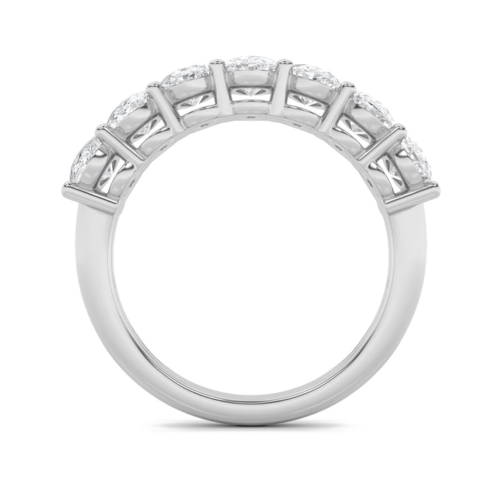 3Cttw Oval Shaped Lab Grown Diamond (G/VS) Seven Stone Band Ring in 14K Gold