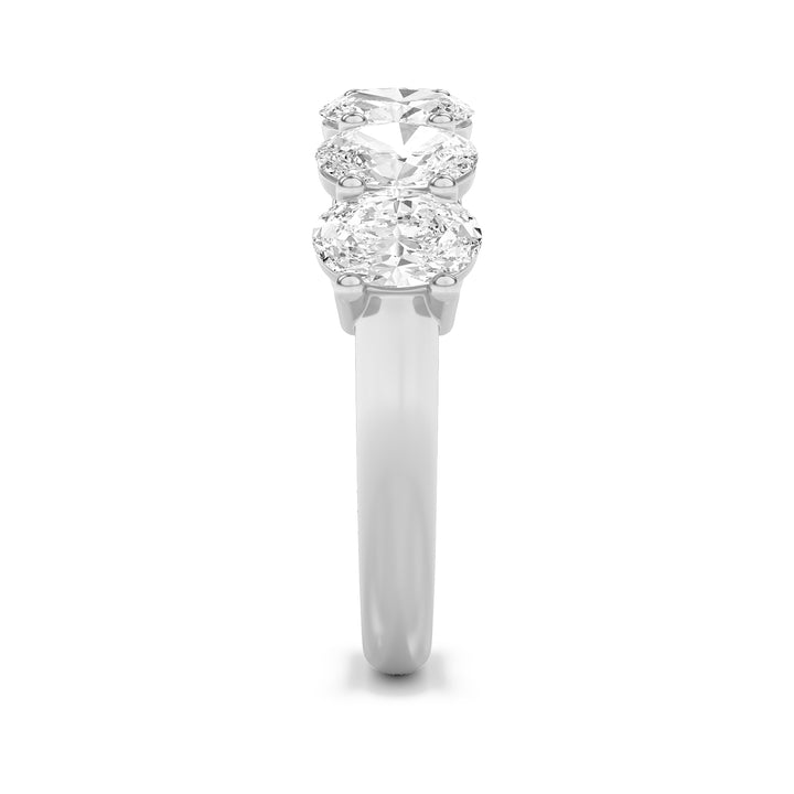 3Cttw Oval Shaped Lab Grown Diamond (G/VS) Seven Stone Band Ring in 14K Gold