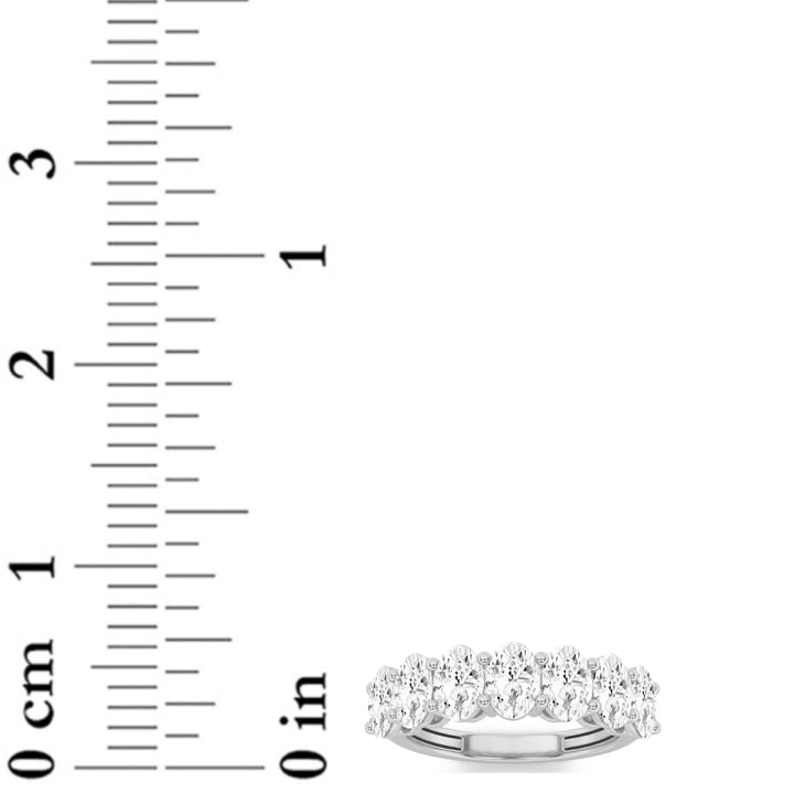 3Cttw Oval Shaped Lab Grown Diamond (G/VS) Seven Stone Band Ring in 14K Gold