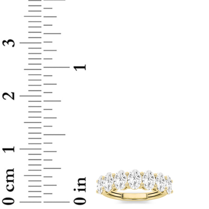 3Cttw Oval Shaped Lab Grown Diamond (G/VS) Seven Stone Band Ring in 14K Gold