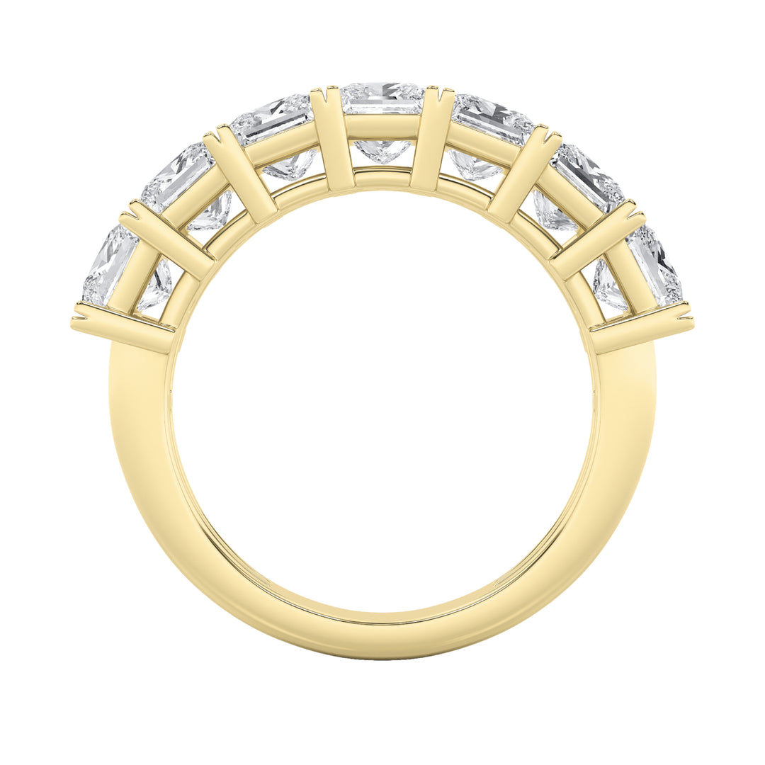 3CTW Princess Shaped Lab Grown Diamond (F/VS) Seven Stone Band Ring in 14K Gold