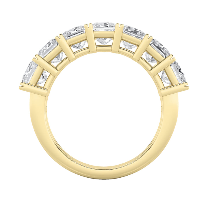 3CTW Princess Shaped Lab Grown Diamond (F/VS) Seven Stone Band Ring in 14K Gold
