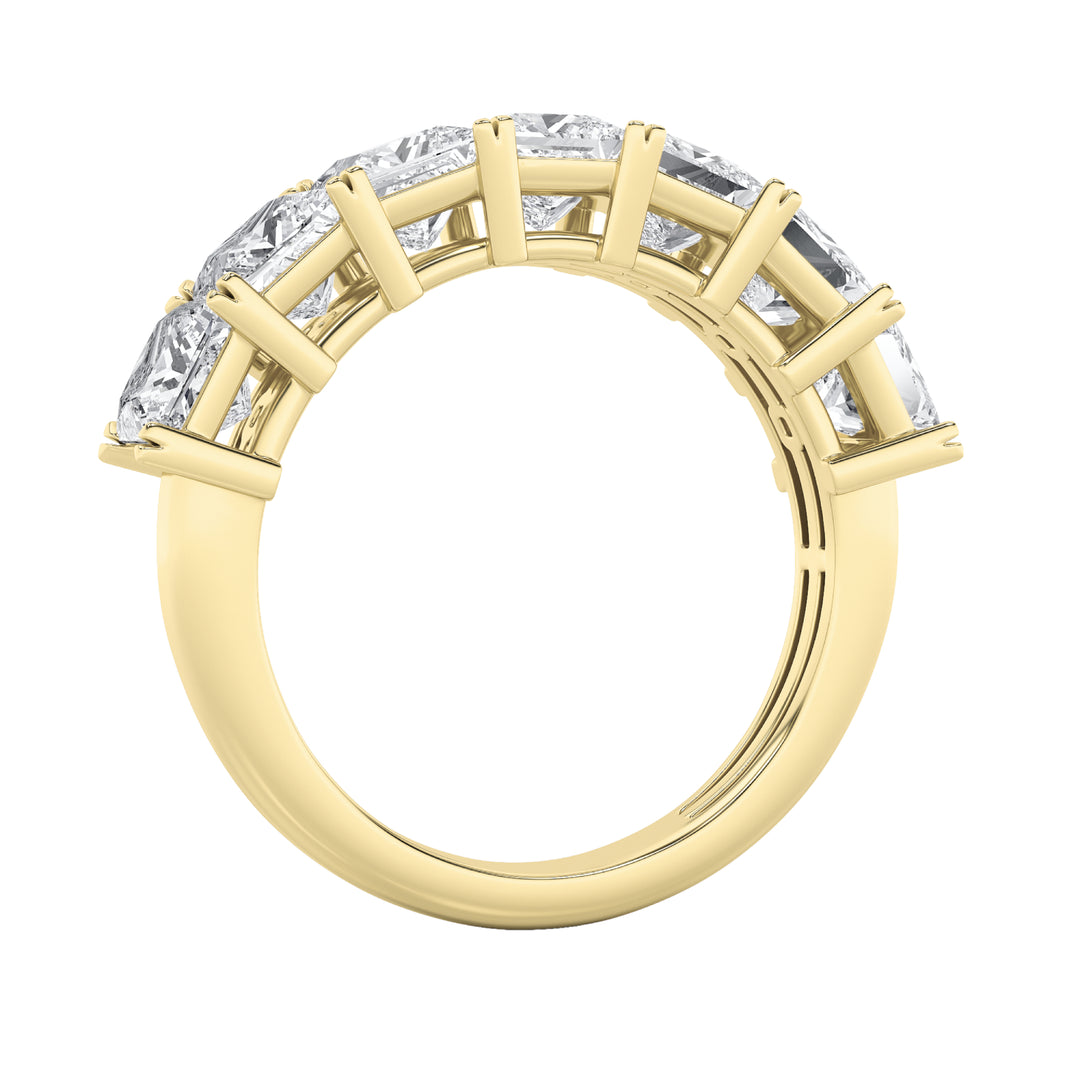 3CTW Princess Shaped Lab Grown Diamond (F/VS) Seven Stone Band Ring in 14K Gold