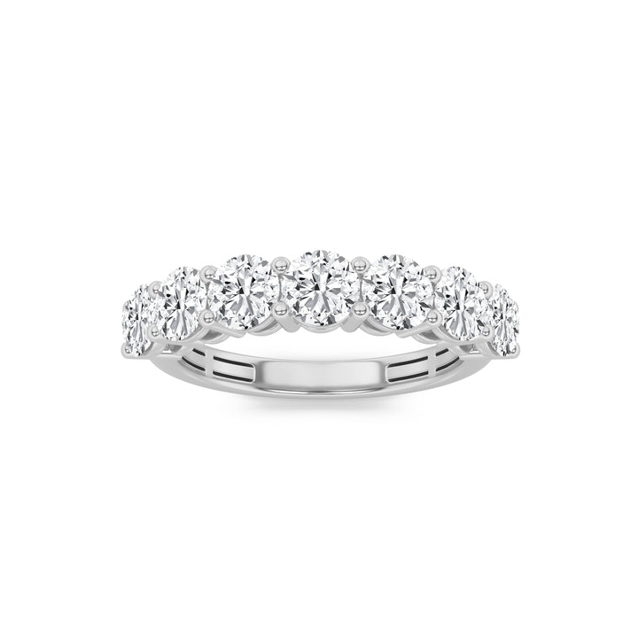 2CTW Round Shaped Lab Grown Diamond (F/VS) Seven Stone Band Ring in 14K Gold