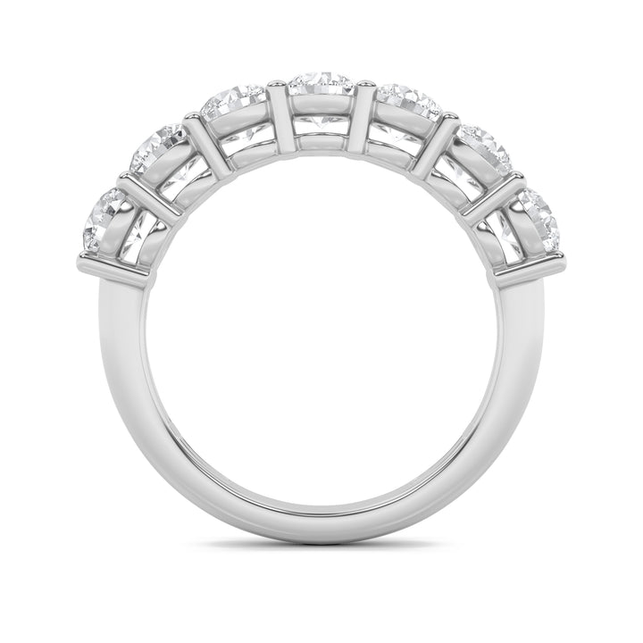 2CTW Round Shaped Lab Grown Diamond (F/VS) Seven Stone Band Ring in 14K Gold
