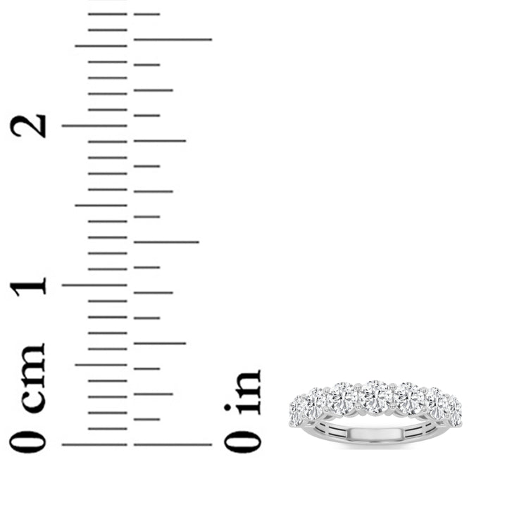 2CTW Round Shaped Lab Grown Diamond (F/VS) Seven Stone Band Ring in 14K Gold